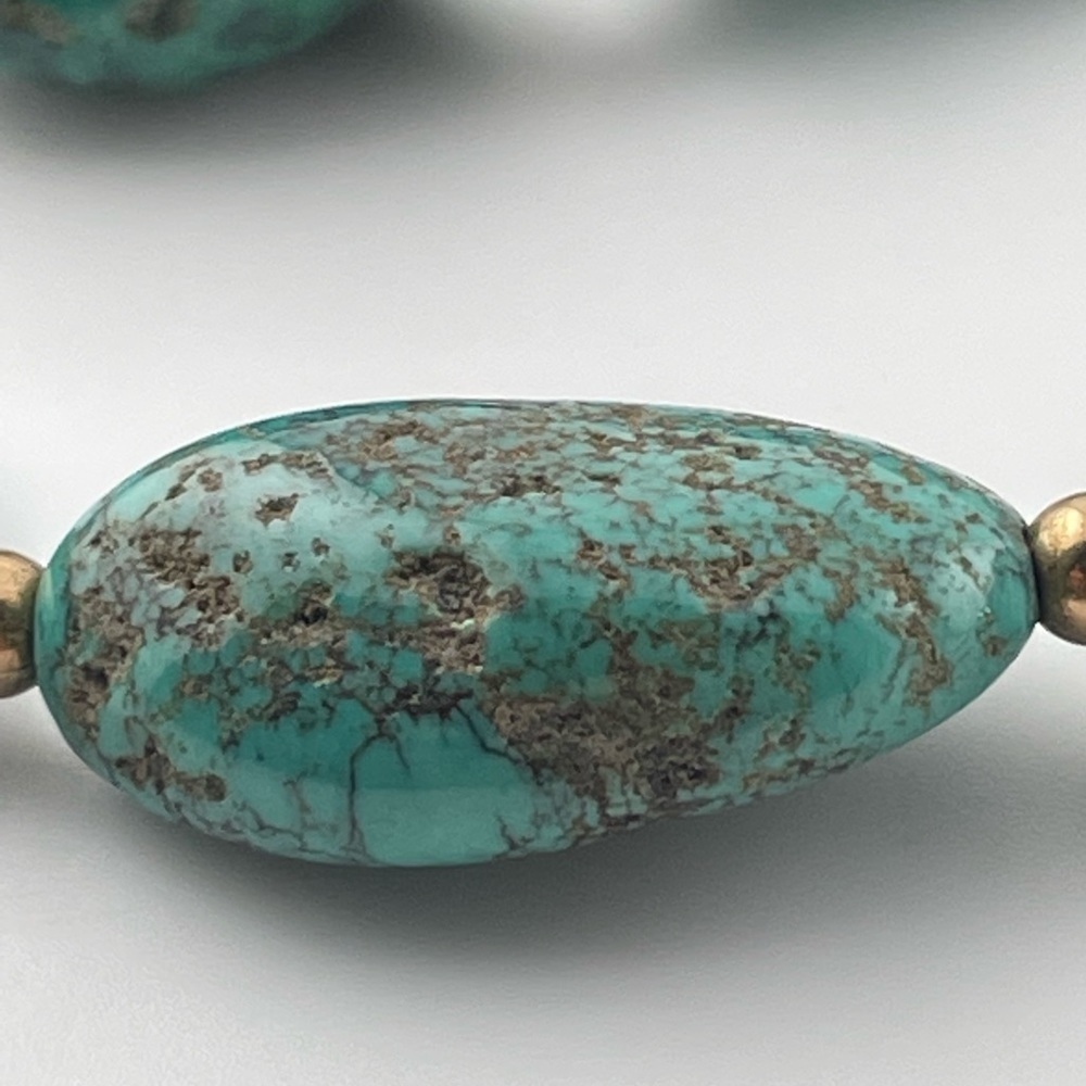 Chunky statement Authentic turquoise boho necklace, 32”​​​​​​​​​​​​​​​ - Picture 4 of 11